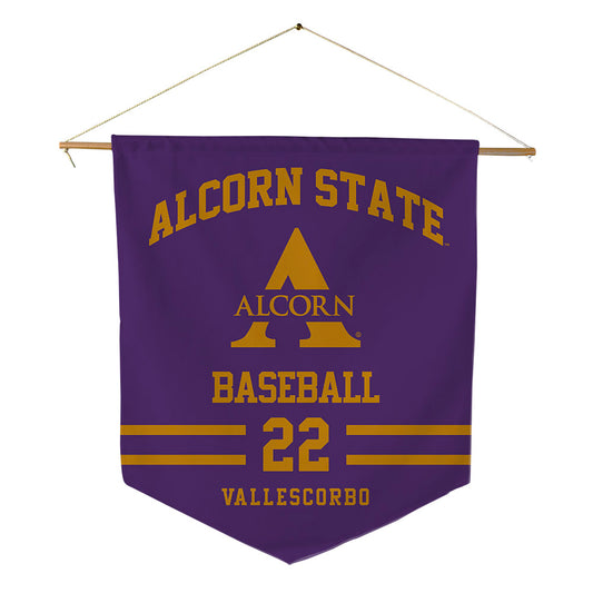 Alcorn - NCAA Baseball : Adrian Vallescorbo - Pennant - 18" x 21"-0
