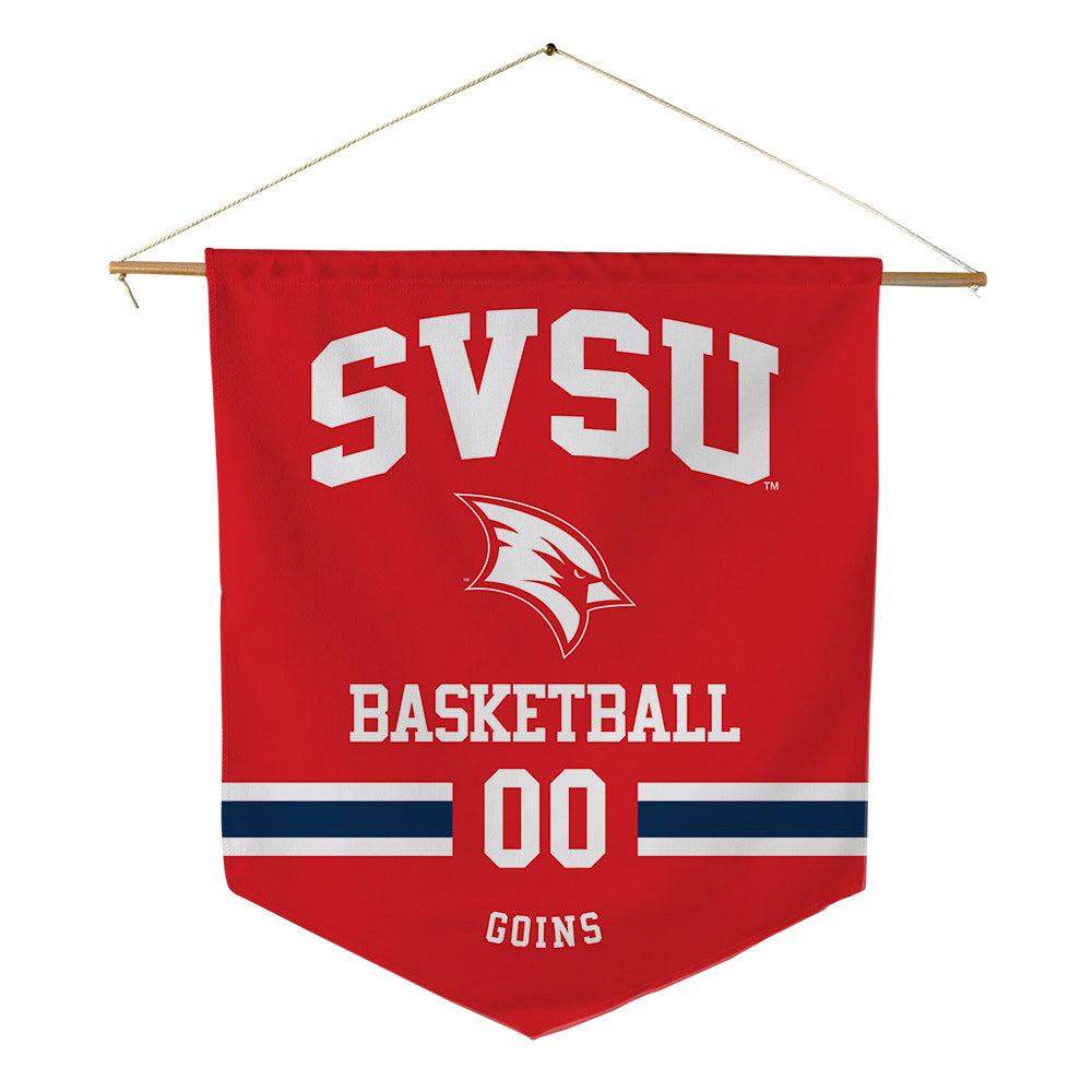 Saginaw Valley - NCAA Men's Basketball : Cyrus Goins - Pennant - 18" x 21"-0
