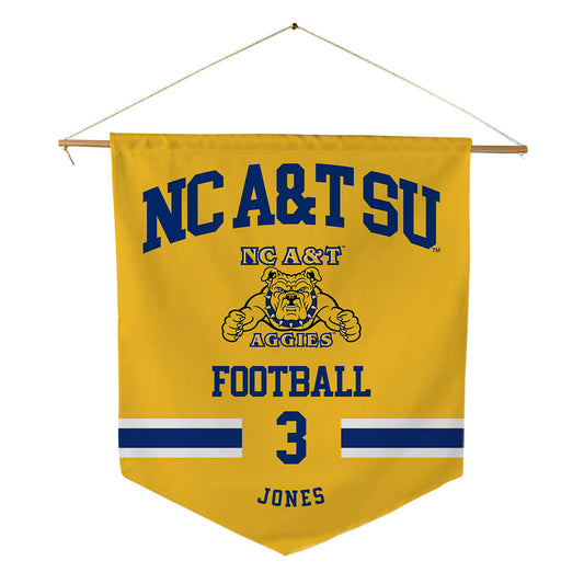 North Carolina A&T - NCAA Football : Amonte Jones - Pennant - 18" x 21"-0