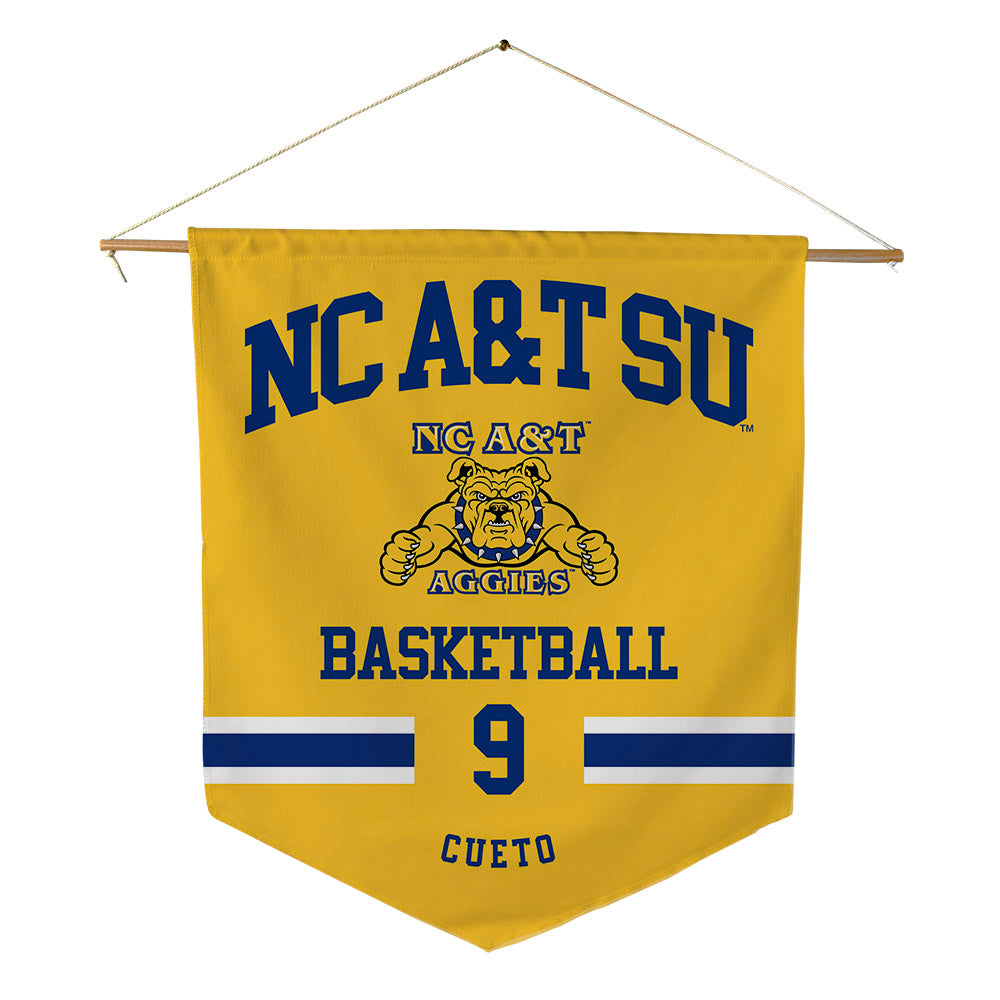 North Carolina A&T - NCAA Men's Basketball : Yancarlos Cueto - Pennant - 18" x 21"-0