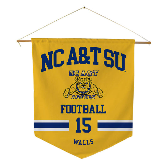 North Carolina A&T - NCAA Football : Jy Walls - Pennant - 18" x 21"-0