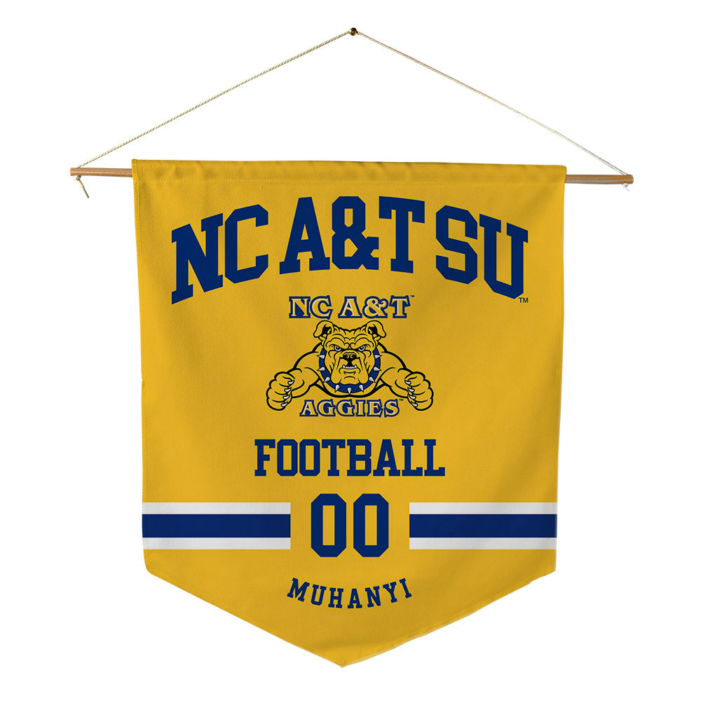 North Carolina A&T - NCAA Football : Jordan Muhanyi - Pennant - 18" x 21"-0