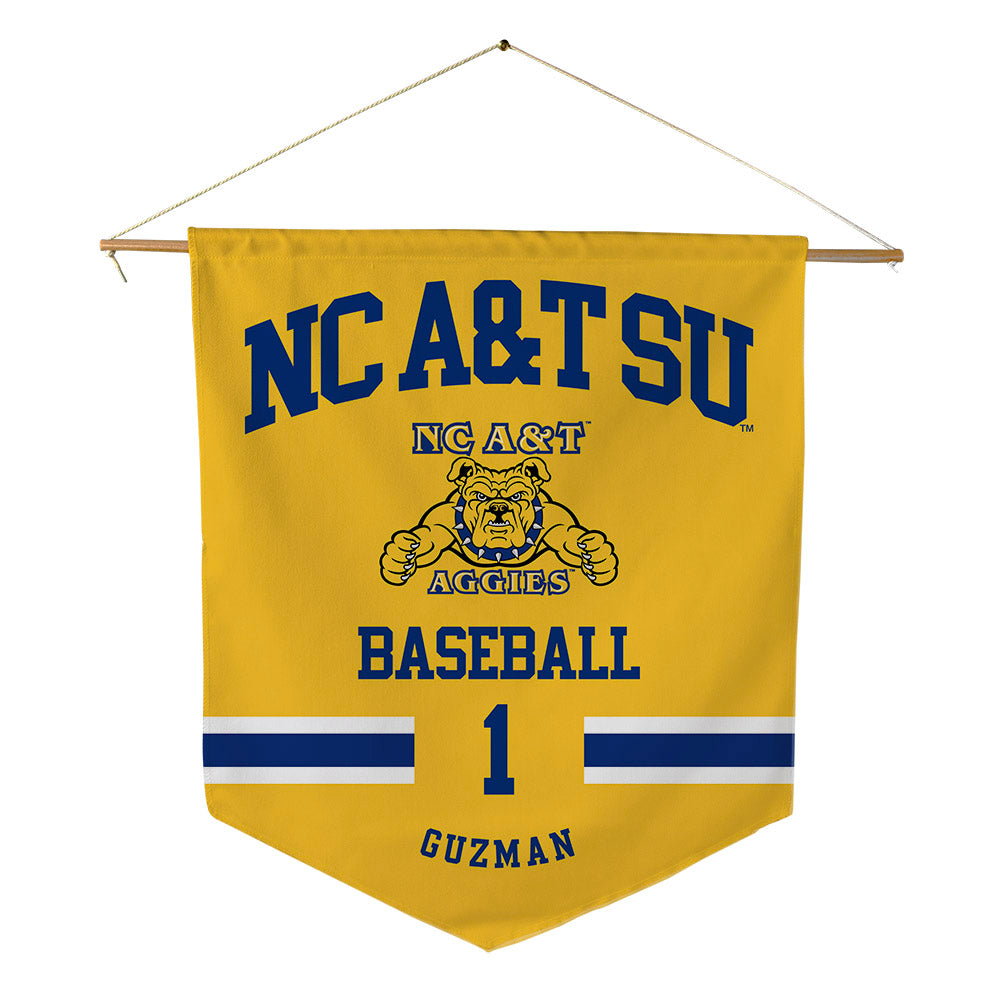 North Carolina A&T - NCAA Baseball : Derek Guzman - Pennant - 18" x 21"-0