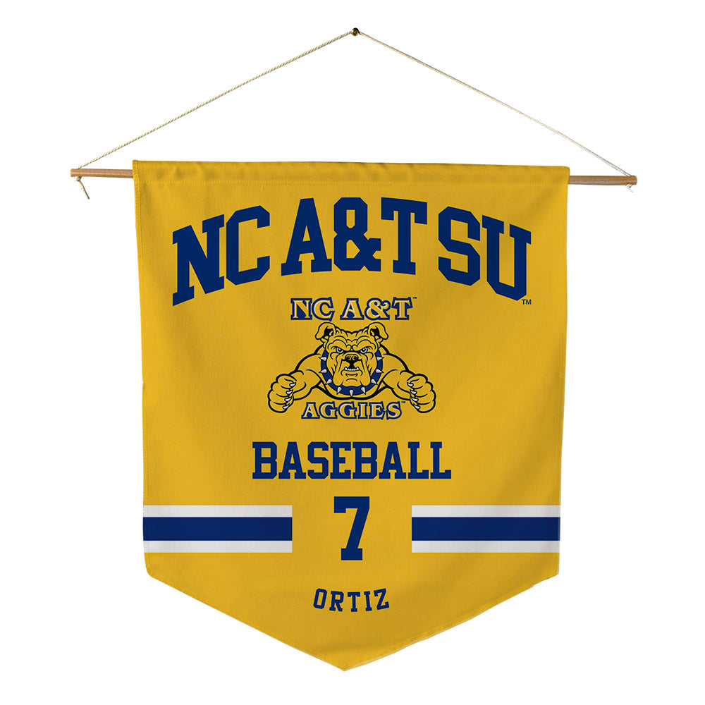 North Carolina A&T - NCAA Baseball : Angel Ortiz - Pennant - 18" x 21"-0
