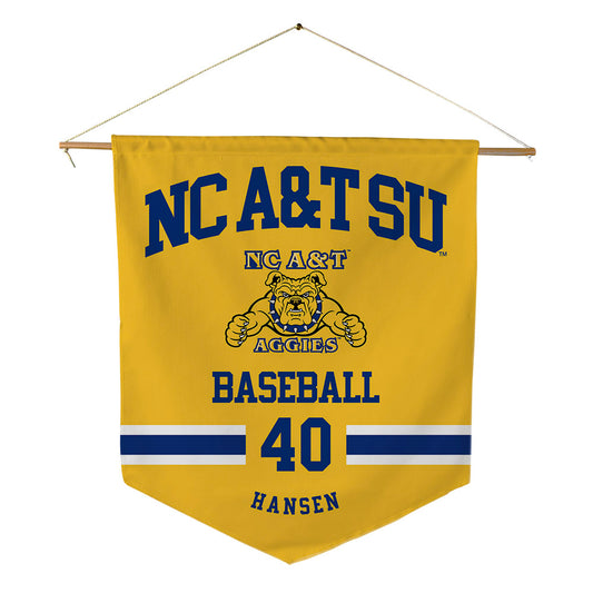 North Carolina A&T - NCAA Baseball : Aiden Hansen - Pennant - 18" x 21"-0