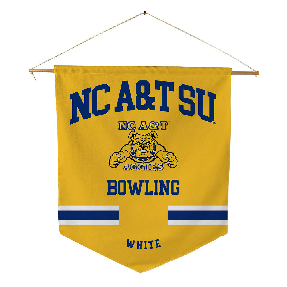 North Carolina A&T - NCAA Women's Bowling : Victorya White - Pennant - 18" x 21"-0