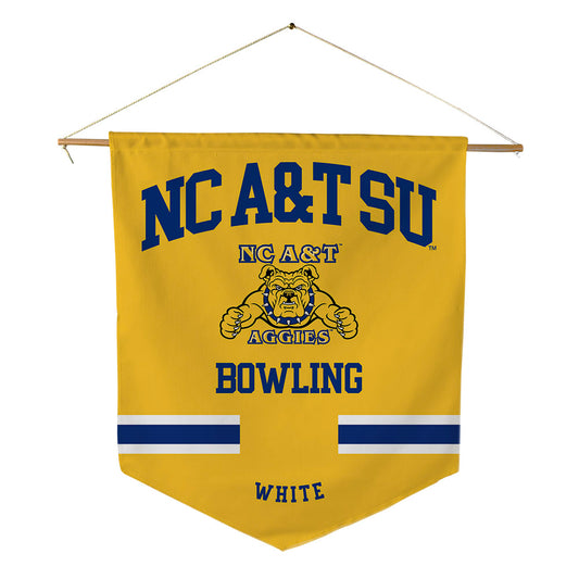 North Carolina A&T - NCAA Women's Bowling : Victorya White - Pennant - 18" x 21"-0