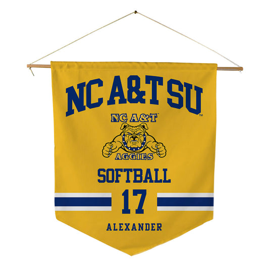 North Carolina A&T - NCAA Softball : Maliyah Alexander - Pennant - 18" x 21"-0