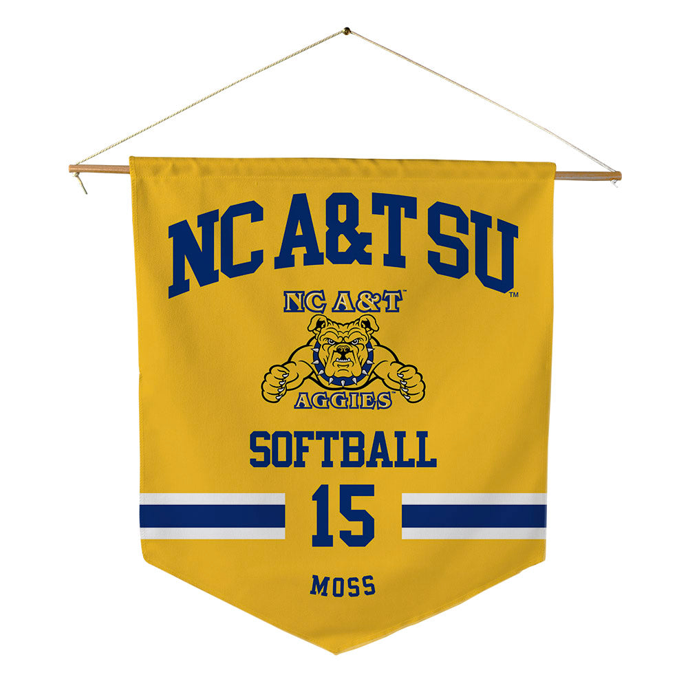 North Carolina A&T - NCAA Softball : Jamari Moss - Pennant - 18" x 21"-0