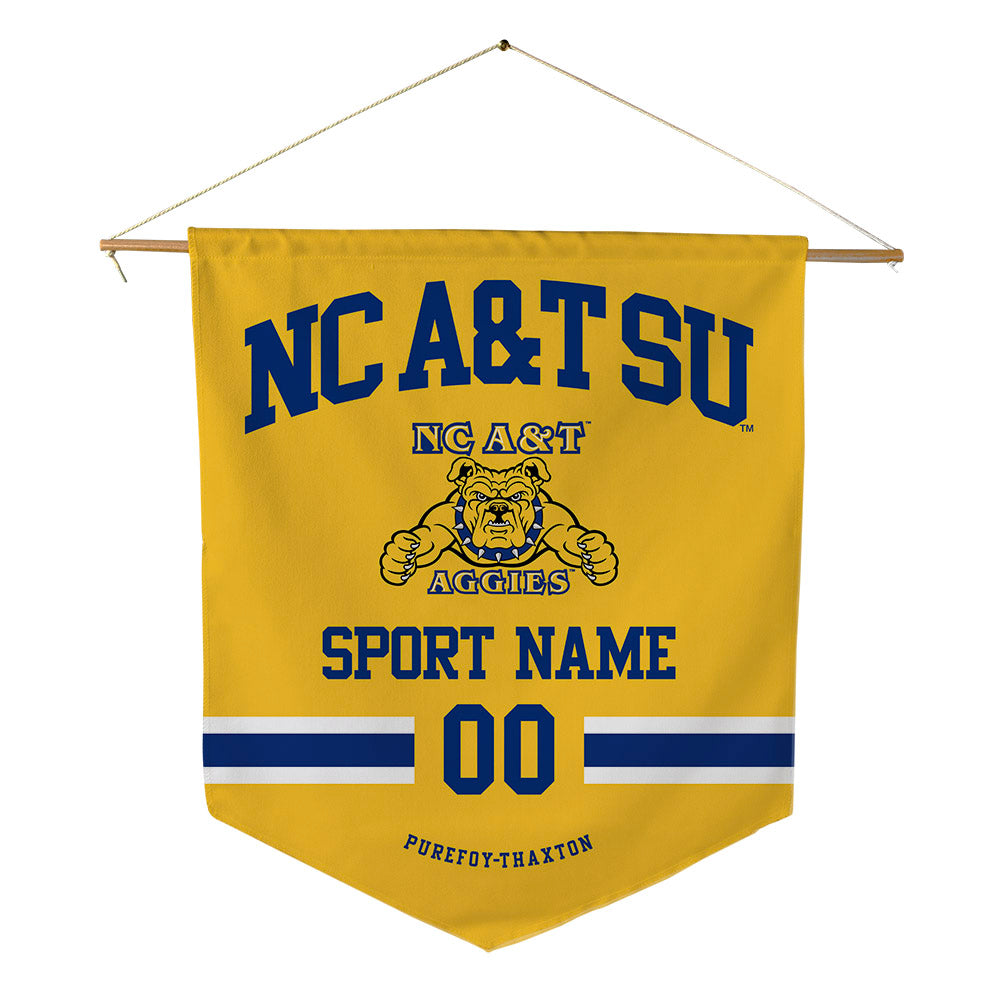 North Carolina A&T - NCAA Football : Jamaal Purefoy-Thaxton - Pennant - 18" x 21"-0