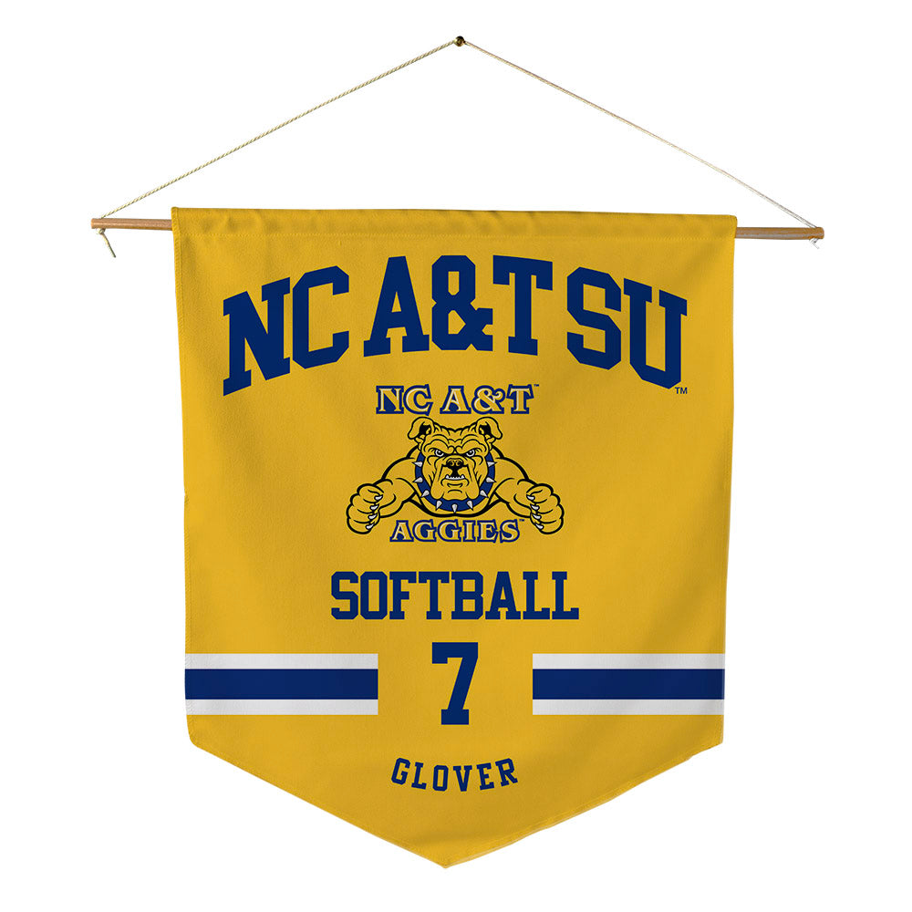 North Carolina A&T - NCAA Softball : Trinity Glover - Pennant - 18" x 21"-0