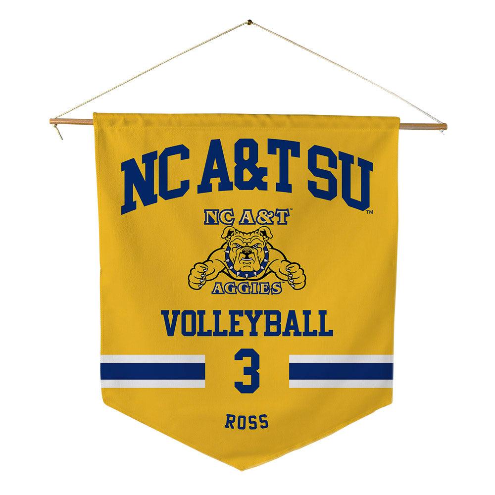 North Carolina A&T - NCAA Women's Volleyball : Tyne Ross - Pennant - 18" x 21"-0