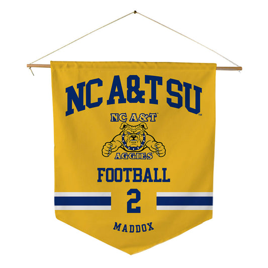 North Carolina A&T - NCAA Football : Cameron Maddox - Pennant - 18" x 21"-0
