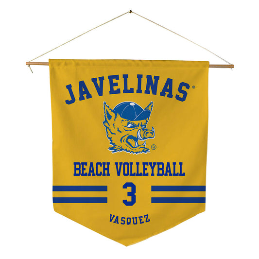 TAMUK - NCAA Beach Volleyball : Kalani Vasquez - Pennant - 18" x 21"-0