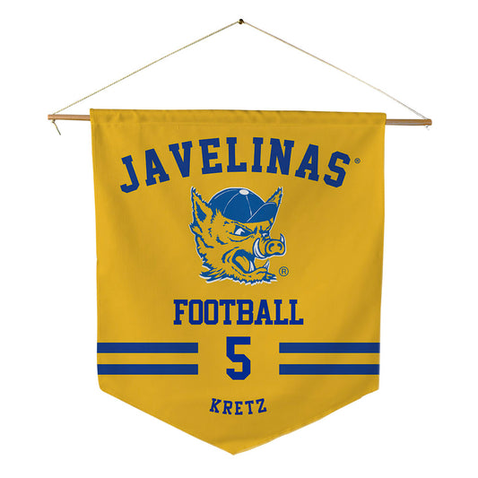 TAMUK - NCAA Football : Christian Kretz - Pennant - 18" x 21"-0