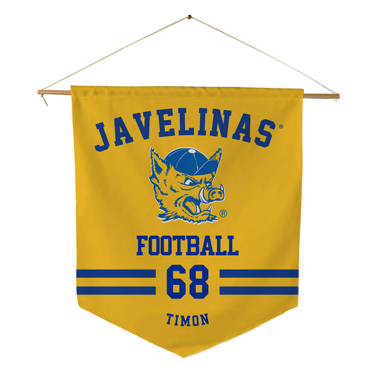 TAMUK - NCAA Football : Jaxon Timon - Pennant - 18" x 21"-0