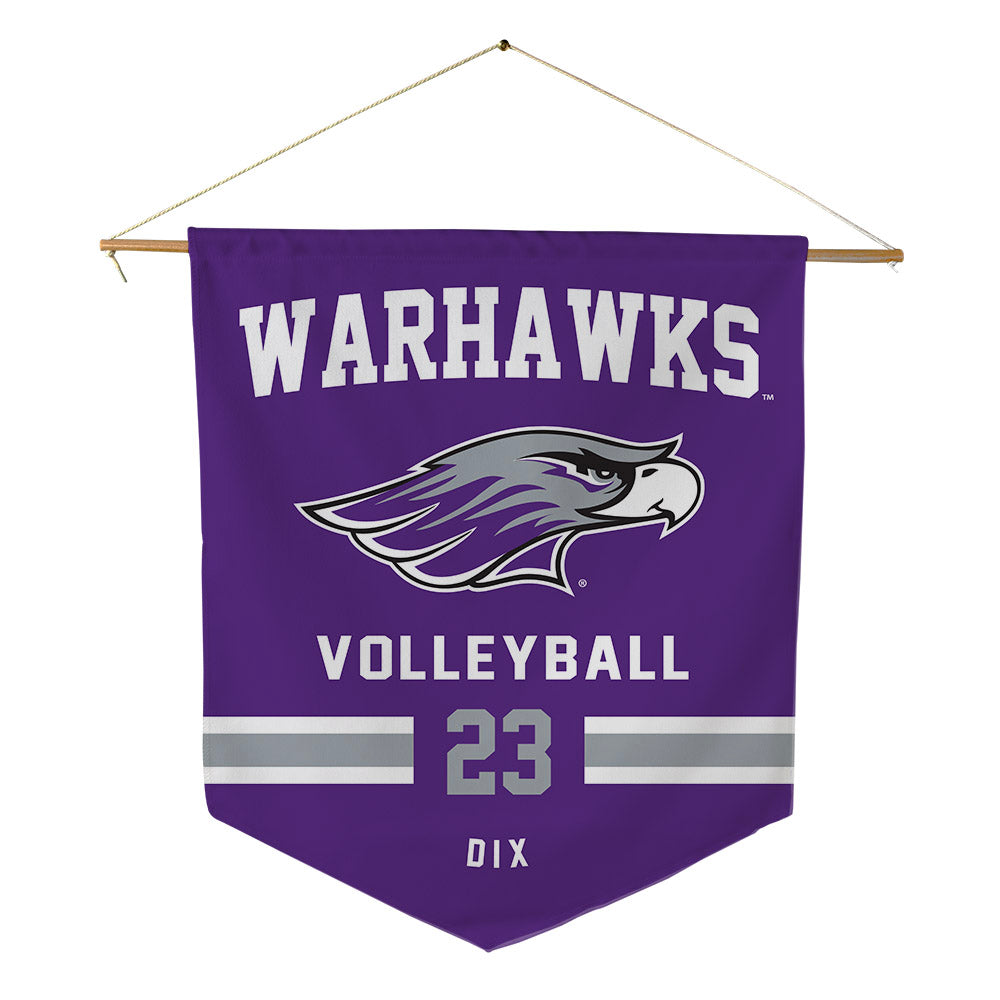 UW-Whitewater - NCAA Women's Volleyball : Abbie Dix - Pennant - 18" x 21"-0