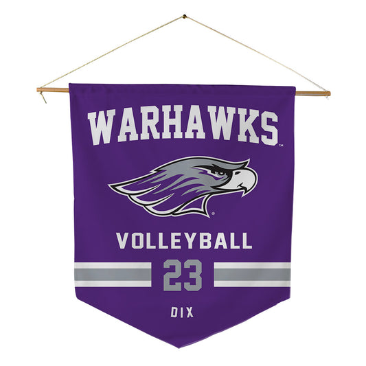UW-Whitewater - NCAA Women's Volleyball : Abbie Dix - Pennant - 18" x 21"-0