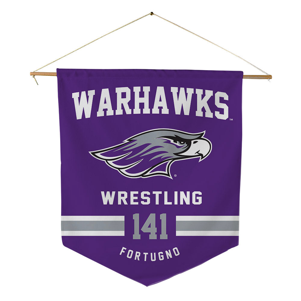 UW-Whitewater - NCAA Wrestling : Justin Fortugno - Pennant - 18" x 21"-0