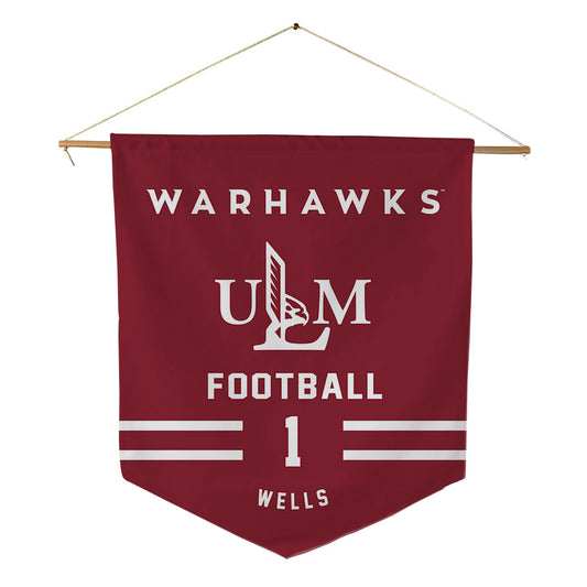 ULM - NCAA Football : Kevontay wells - Pennant - 18" x 21"-0