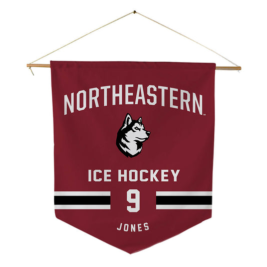 Northeastern - NCAA Men's Ice Hockey : Noah Jones - Pennant - 18" x 21"-0