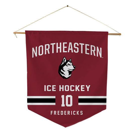 Northeastern - NCAA Men's Ice Hockey : Ethan Fredericks - Pennant - 18" x 21"-0