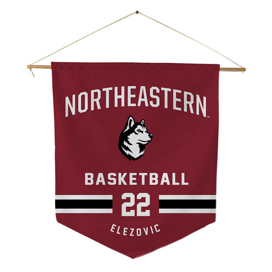 Northeastern - NCAA Men's Basketball : Haris Elezovic - Pennant - 18" x 21"-0