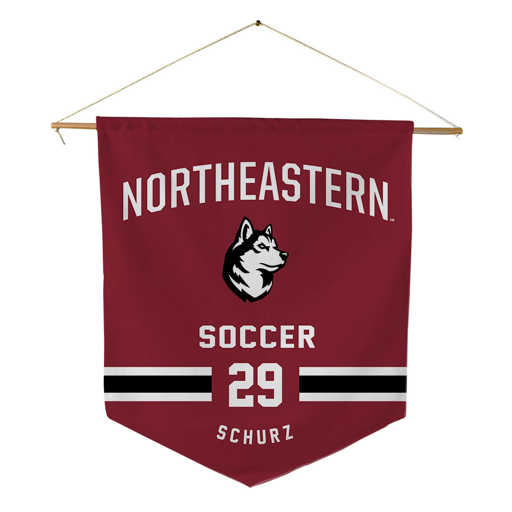 Northeastern - NCAA Men's Soccer : Christoph Schurz - Pennant - 18" x 21"-0