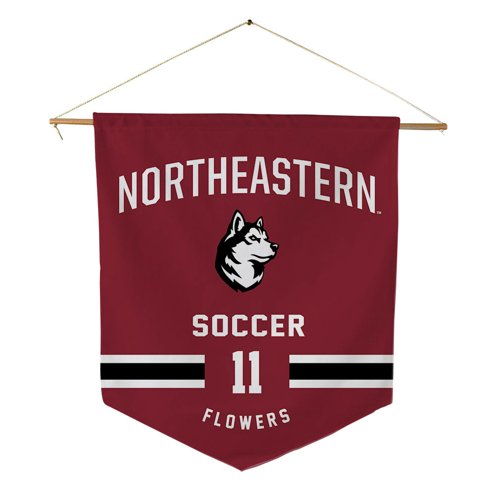 Northeastern - NCAA Men's Soccer : Bryce Flowers - Pennant - 18" x 21"-0
