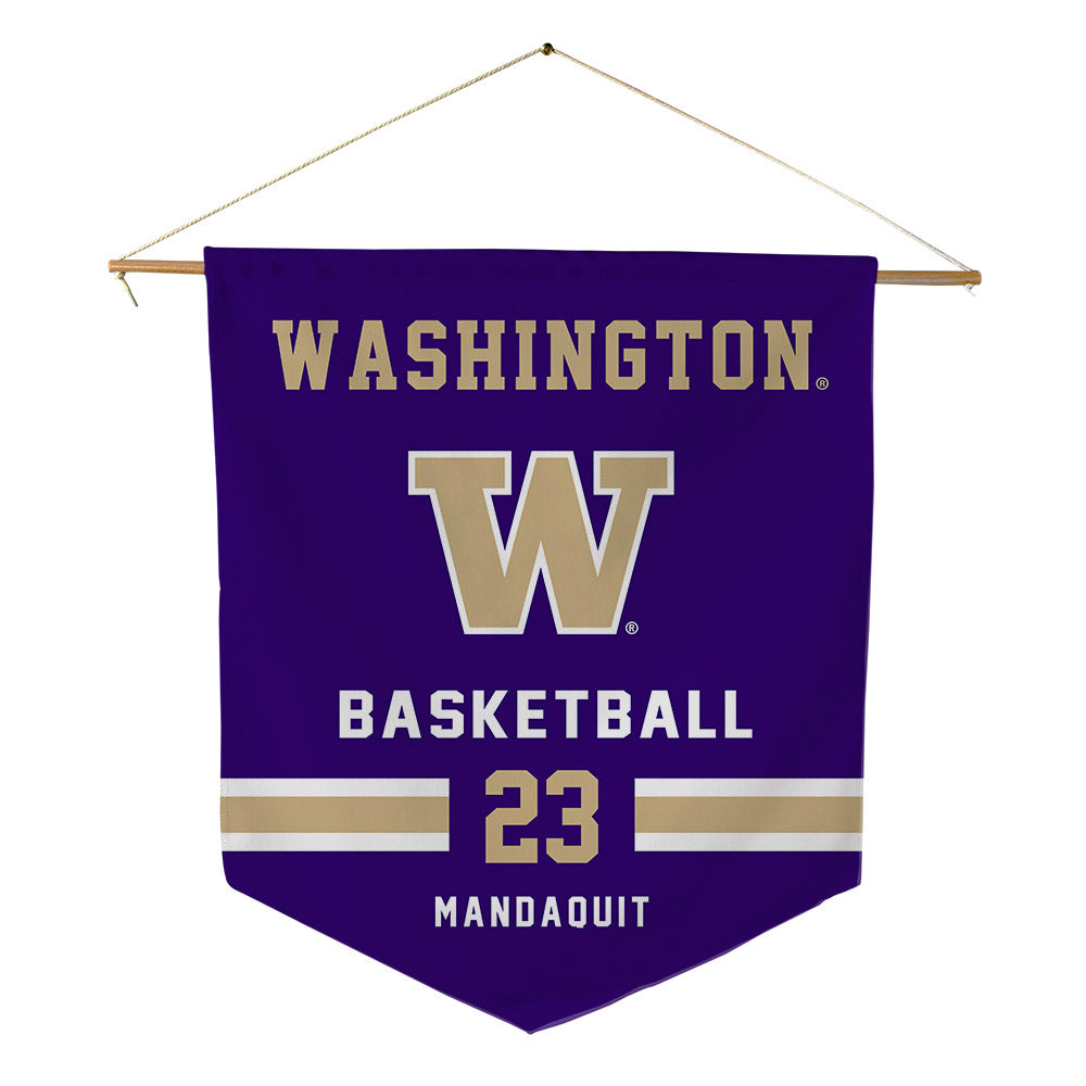 Washington - NCAA Men's Basketball : JJ Mandaquit - Pennant - 18" x 21"-0