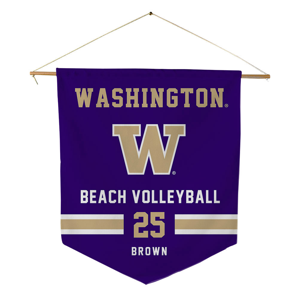 Washington - NCAA Beach Volleyball : MayaMay Brown - Pennant - 18" x 21"-0