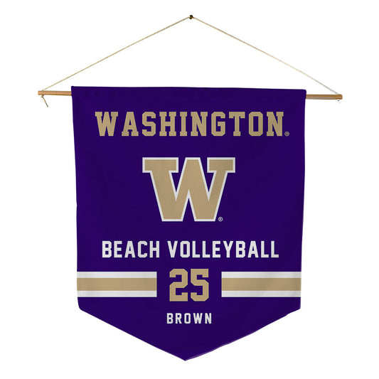 Washington - NCAA Beach Volleyball : MayaMay Brown - Pennant - 18" x 21"-0
