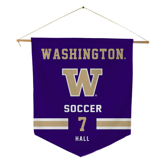 Washington - NCAA Men's Soccer : Alex Hall - Pennant - 18" x 21"-0
