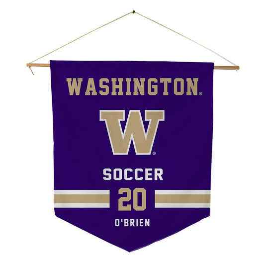 Washington - NCAA Men's Soccer : Nick O'Brien - Pennant - 18" x 21"-0