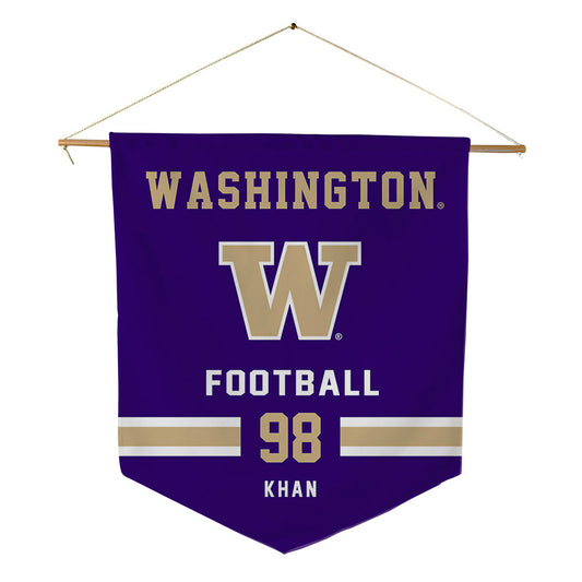 Washington - NCAA Football : Omar Khan - Pennant - 18" x 21"-0