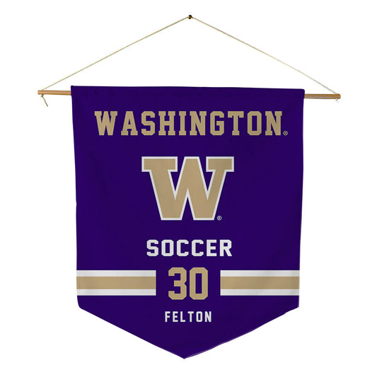 Washington - NCAA Men's Soccer : Jaeger Felton - Pennant - 18" x 21"-0