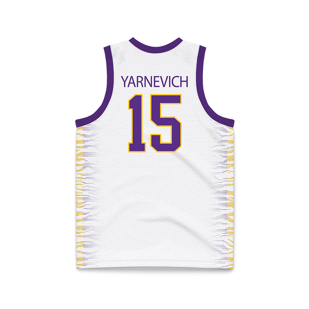 LSU - NCAA Women's Basketball : Meghan Yarnevich - White Basketball Jersey-1