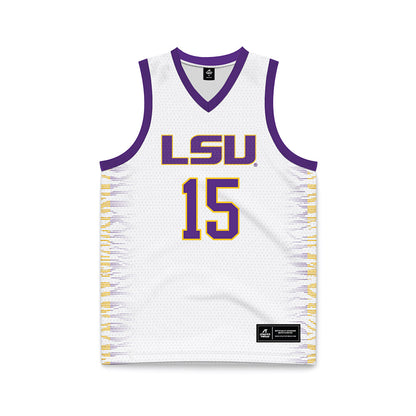LSU - NCAA Women's Basketball : Meghan Yarnevich - White Basketball Jersey-0
