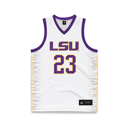 LSU - NCAA Women's Basketball : MiLaysia Fulwiley - White Basketball Jersey-0