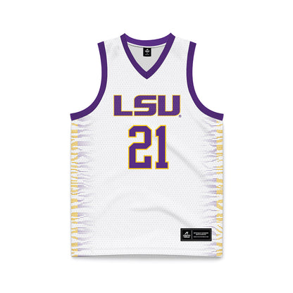 LSU - NCAA Women's Basketball : Chloe Larry - White Basketball Jersey-0