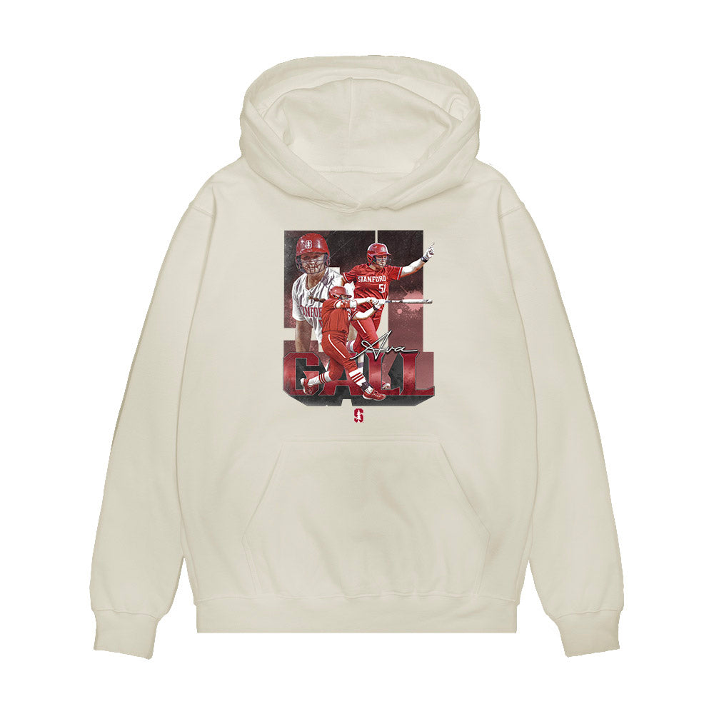 Stanford - NCAA Softball : Ava Gall - Collage Premium Hooded Sweatshirt-0