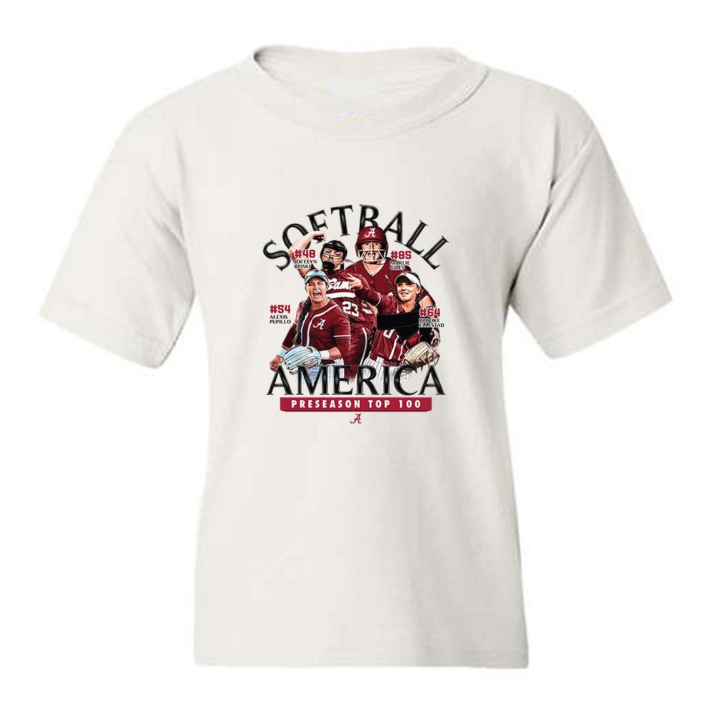 Alabama - NCAA Softball : - Preseason Top 100 Team Collage Youth T-Shirt-0