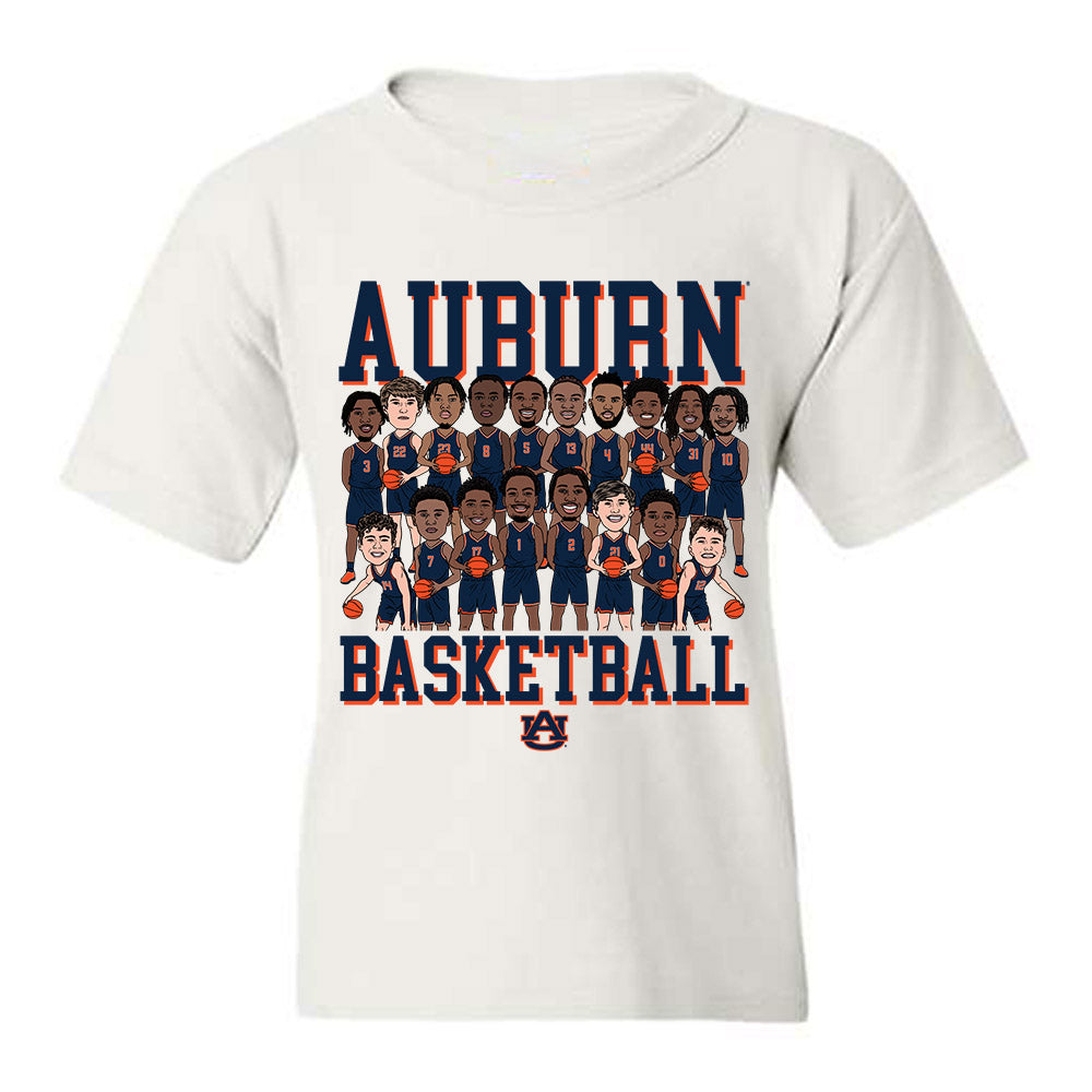 Auburn - NCAA Men's Basketball : - Team Caricature Youth T-Shirt-0
