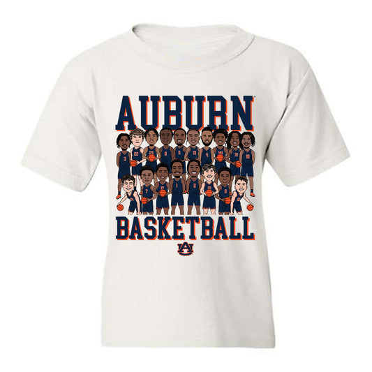 Auburn - NCAA Men's Basketball : - Team Caricature Youth T-Shirt-0