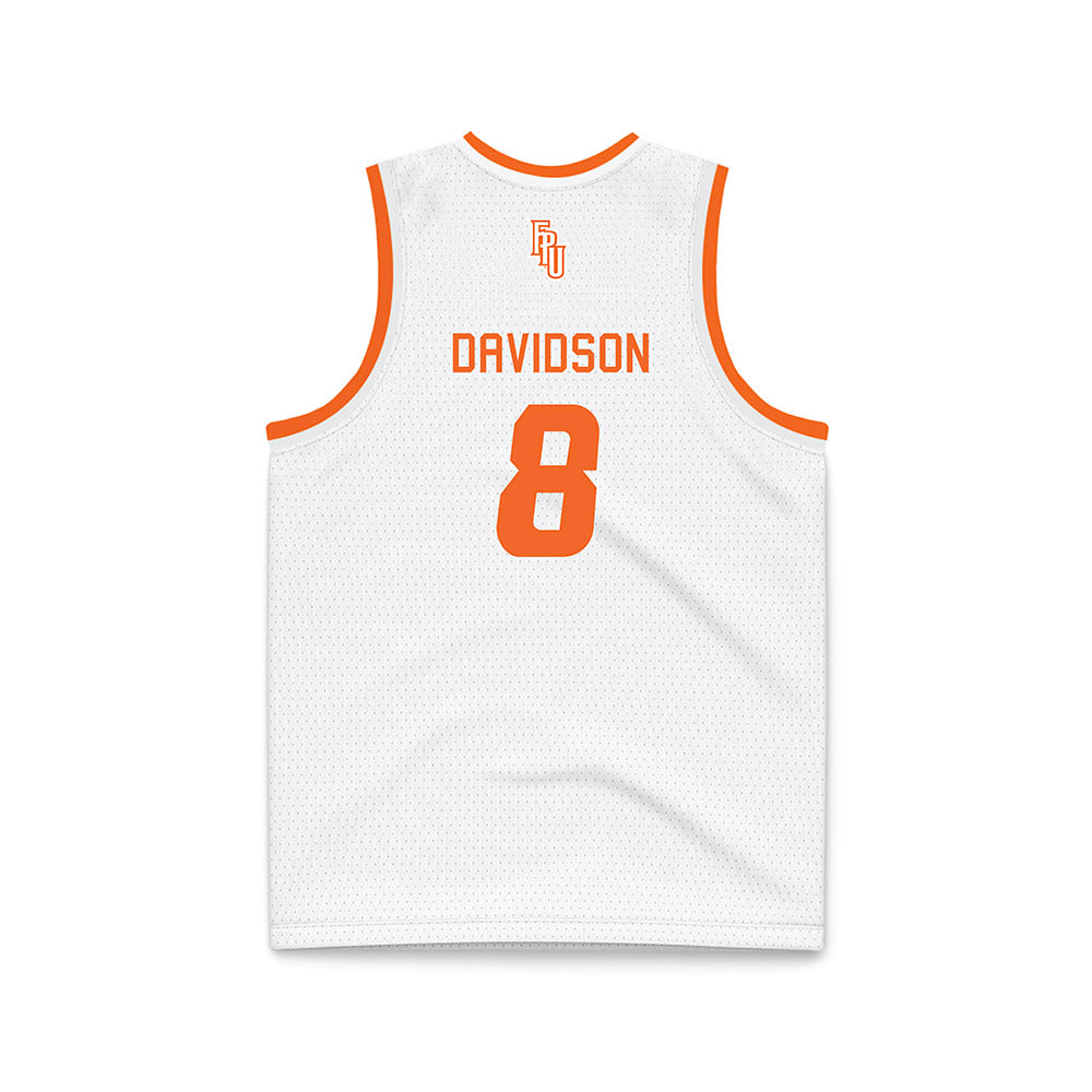 FPU - NCAA Men's Basketball : Nick Davidson - White Basketball Jersey-1
