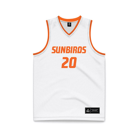 FPU - NCAA Men's Basketball : Aden Plyman - White Basketball Jersey-0