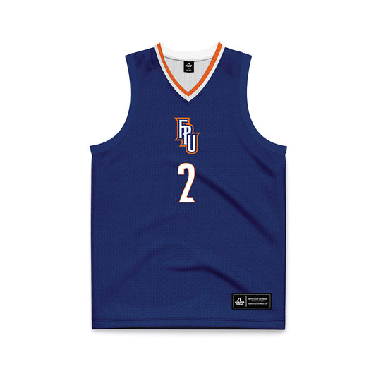 FPU - NCAA Men's Basketball : Isaac Peralta - Navy Basketball Jersey-0