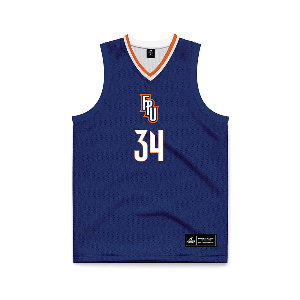FPU - NCAA Men's Basketball : Logan Kilbert - Navy Basketball Jersey-0