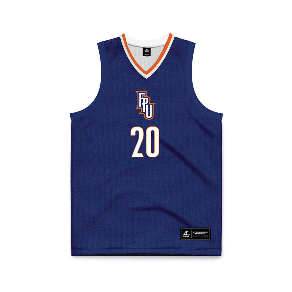 FPU - NCAA Men's Basketball : Arman Arisian - Navy Basketball Jersey-0