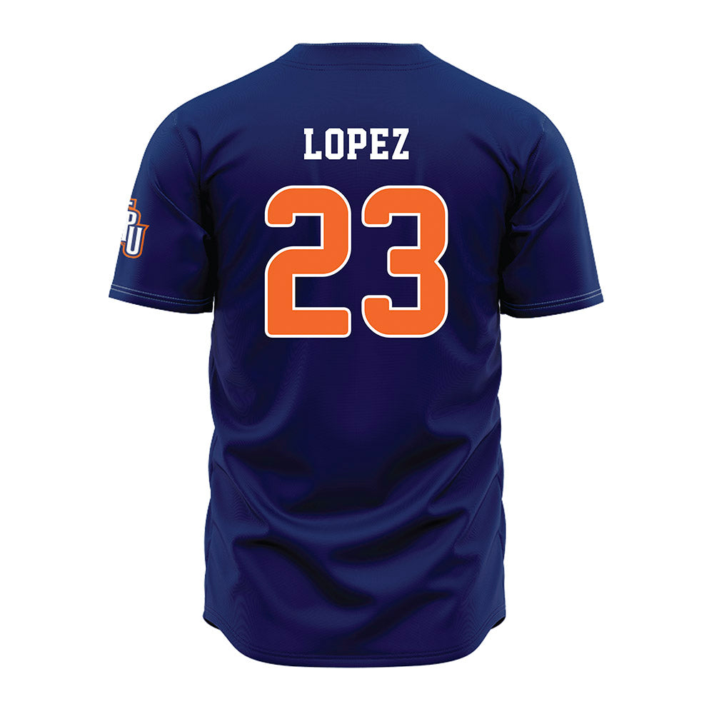 FPU - NCAA Baseball : Alex Lopez - Navy Jersey-1
